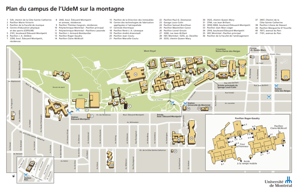 Map campus Montreal